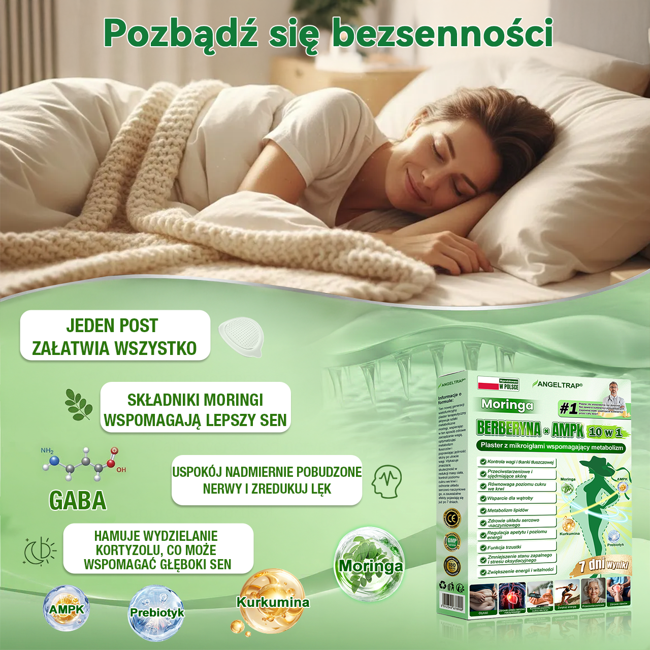 🎀ANGELTRAP® Moringa × Berberyna × AMPK 10-w-1 Wsparcie metaboliczne, plaster z nanotechnologią mikroigłową 🇵🇱(Wystarczy raz dziennie, widoczne efekty w 7 dni) ✅ Na otyłość, wiotką skórę, cukrzycę, bezdech senny, problemy ze stawami i wiele innych