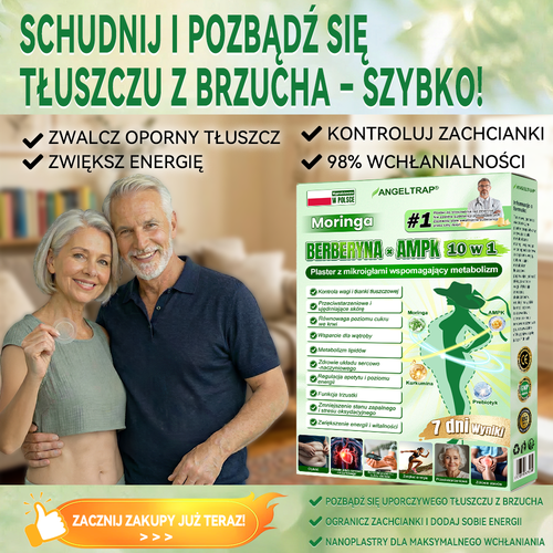 🎀ANGELTRAP® Moringa × Berberyna × AMPK 10-w-1 Wsparcie metaboliczne, plaster z nanotechnologią mikroigłową 🇵🇱(Wystarczy raz dziennie, widoczne efekty w 7 dni) ✅ Na otyłość, wiotką skórę, cukrzycę, bezdech senny, problemy ze stawami i wiele innych
