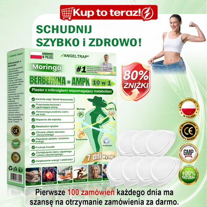🎀ANGELTRAP® Moringa × Berberyna × AMPK 10-w-1 Wsparcie metaboliczne, plaster z nanotechnologią mikroigłową 🇵🇱(Wystarczy raz dziennie, widoczne efekty w 7 dni) ✅ Na otyłość, wiotką skórę, cukrzycę, bezdech senny, problemy ze stawami i wiele innych